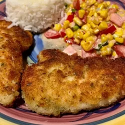 Crumbed Chicken with Mexican Corn. 1 Snitty Meal with Mexican Corn