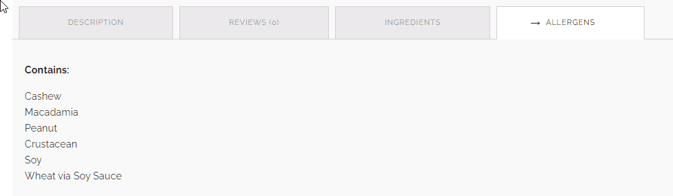 Allergens Update 1 Allergens Information