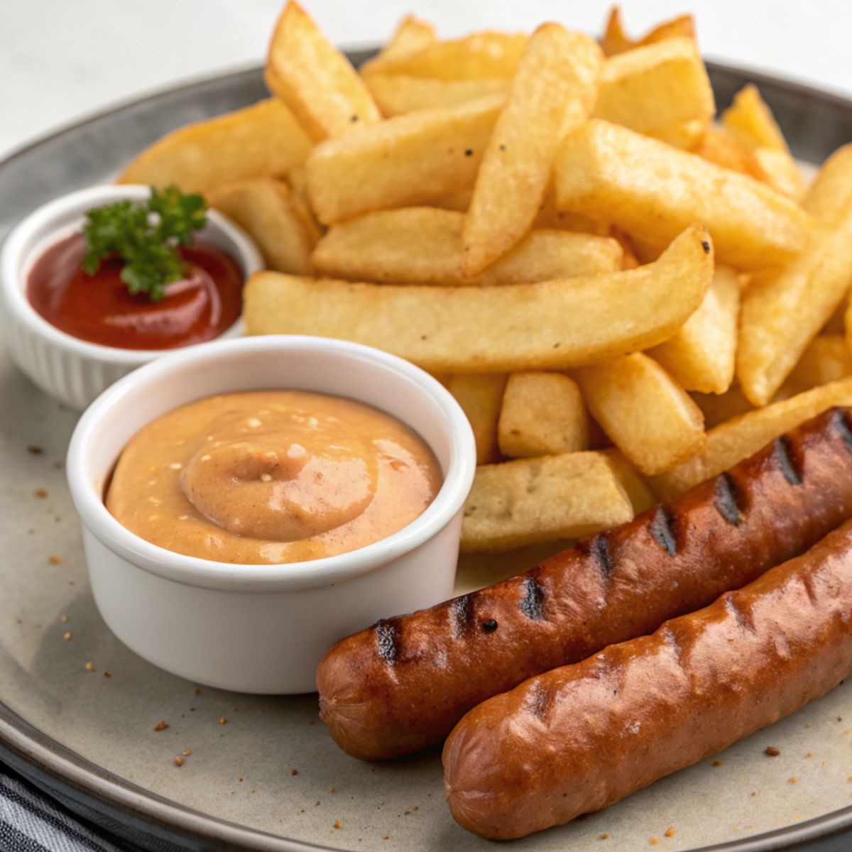 Cheeseburger Sausages 2 Cheeseburger Sausages and Chips
