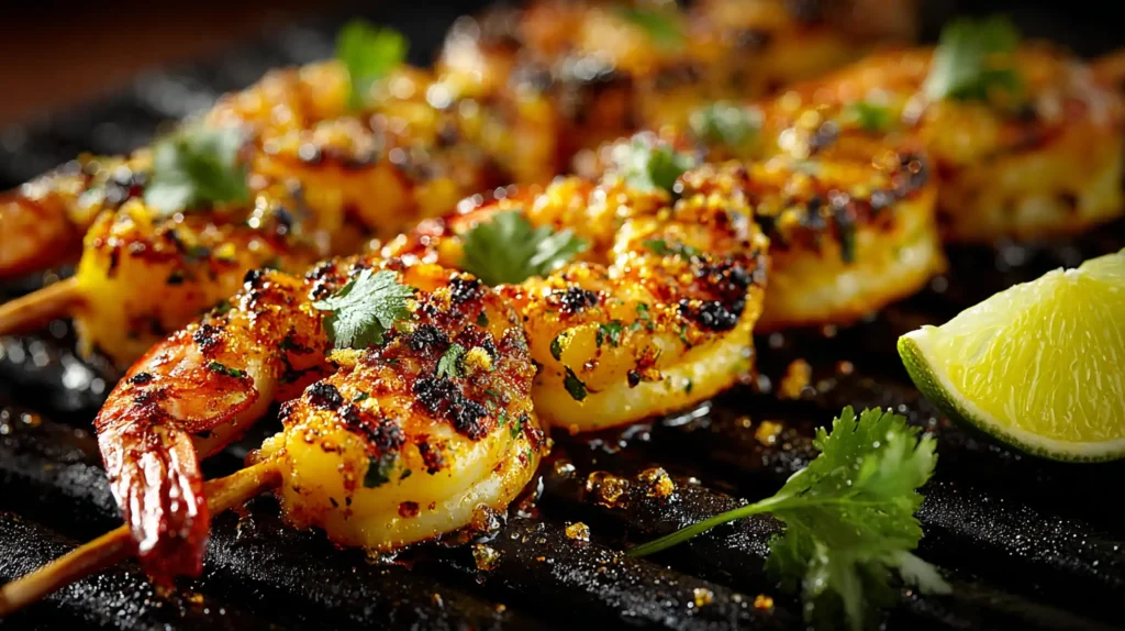Spring BBQ Ideas: 10 Fresh Flavours for the Grill 2 Grilled prawns garnished with herbs.