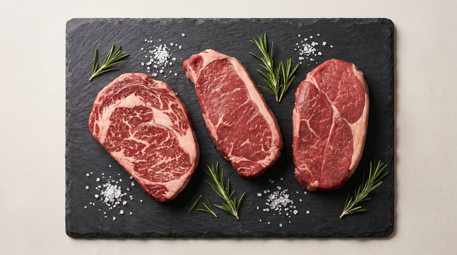 Angus Beef Guide: What Makes It Australia's Top Breed 3 Selection of premium Angus beef cuts including scotch fillet, sirloin and rump arranged on dark slate