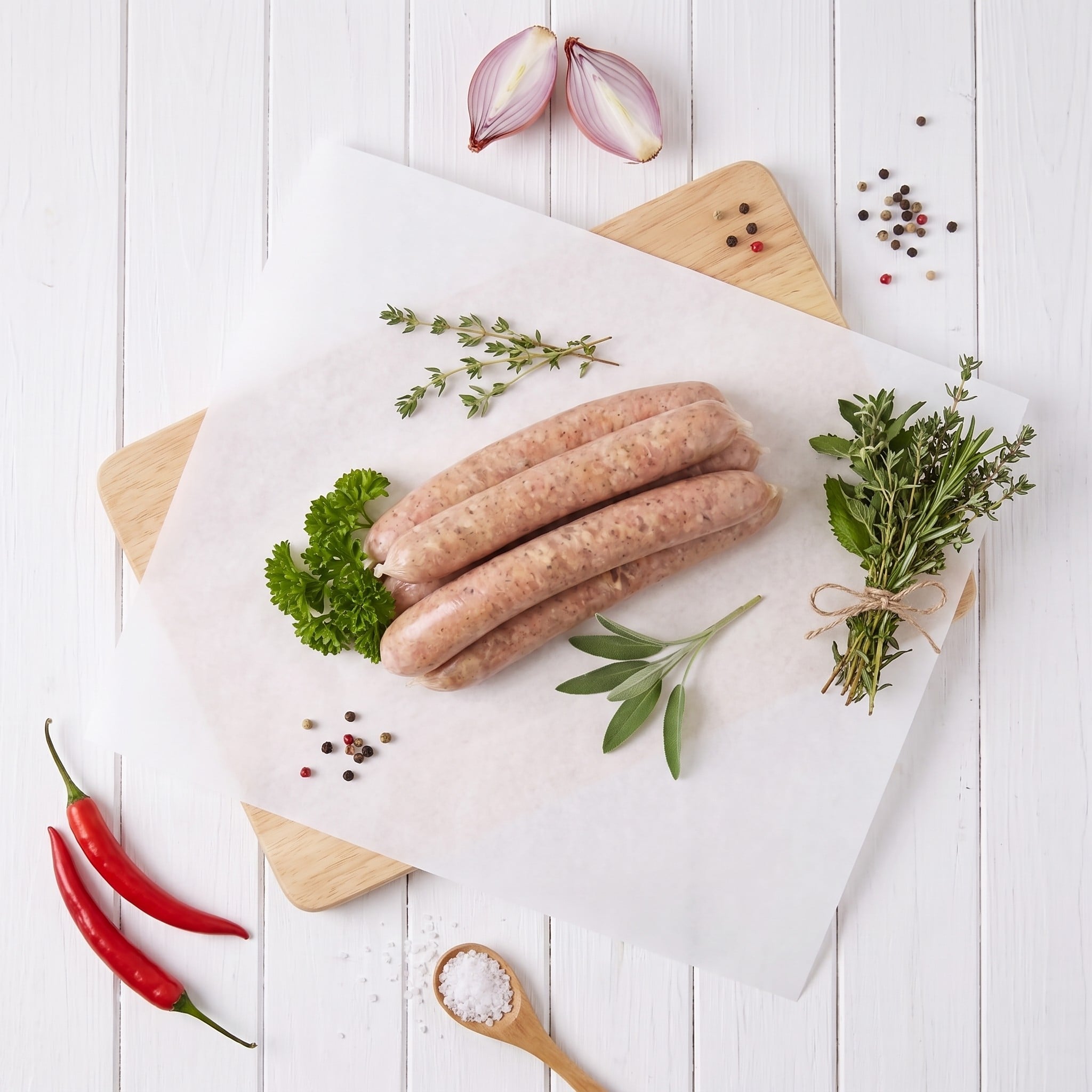 Carnivore Pork Sausages 3 Carnivore Pork Sausages - Overhead