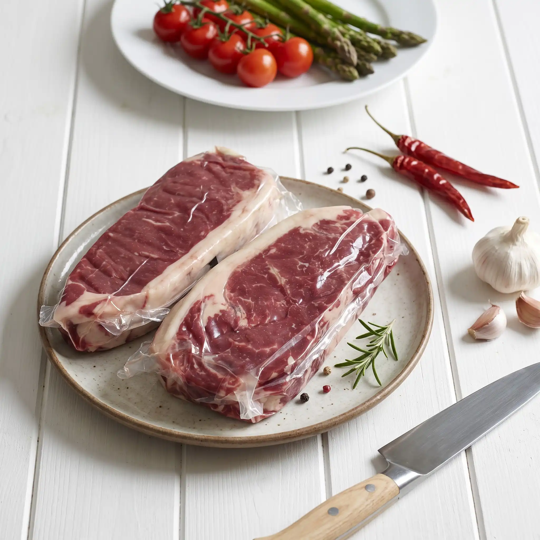 Dry Aged New York Steak 2 Dry Aged New York Steak - Look Left