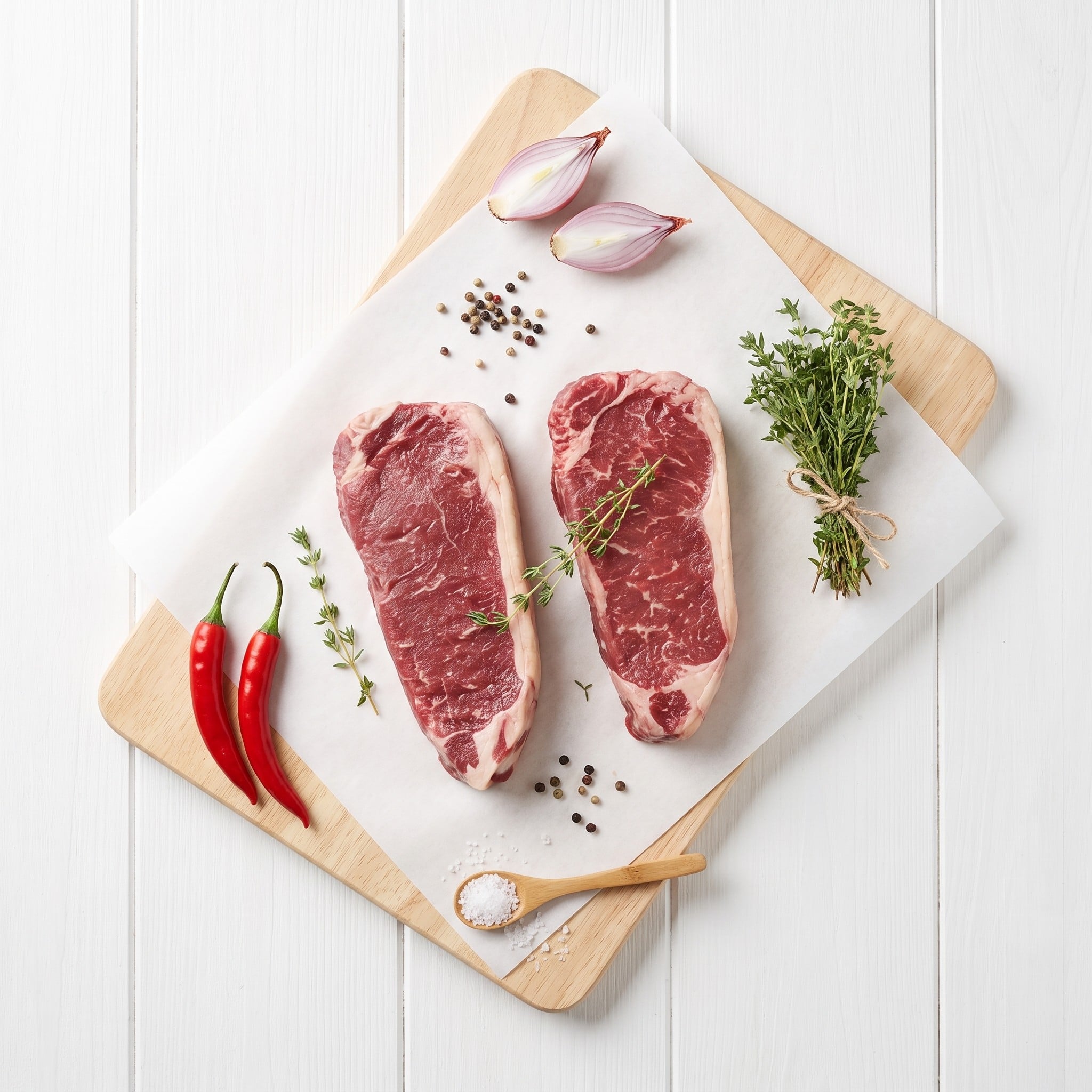 Dry Aged New York Steak 4 Dry Aged New York Steak - Overhead