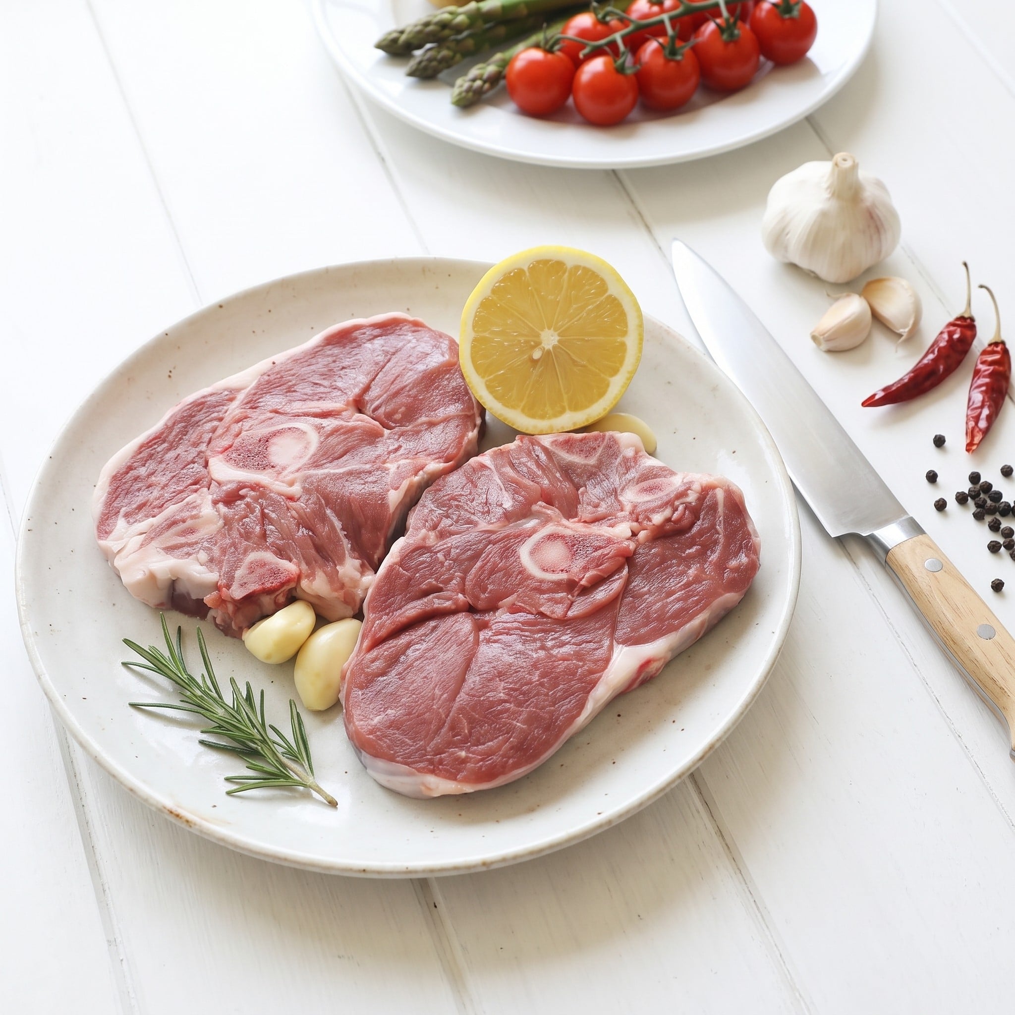 Lamb Leg Chops 2 Lamb Leg Chops - Look Left