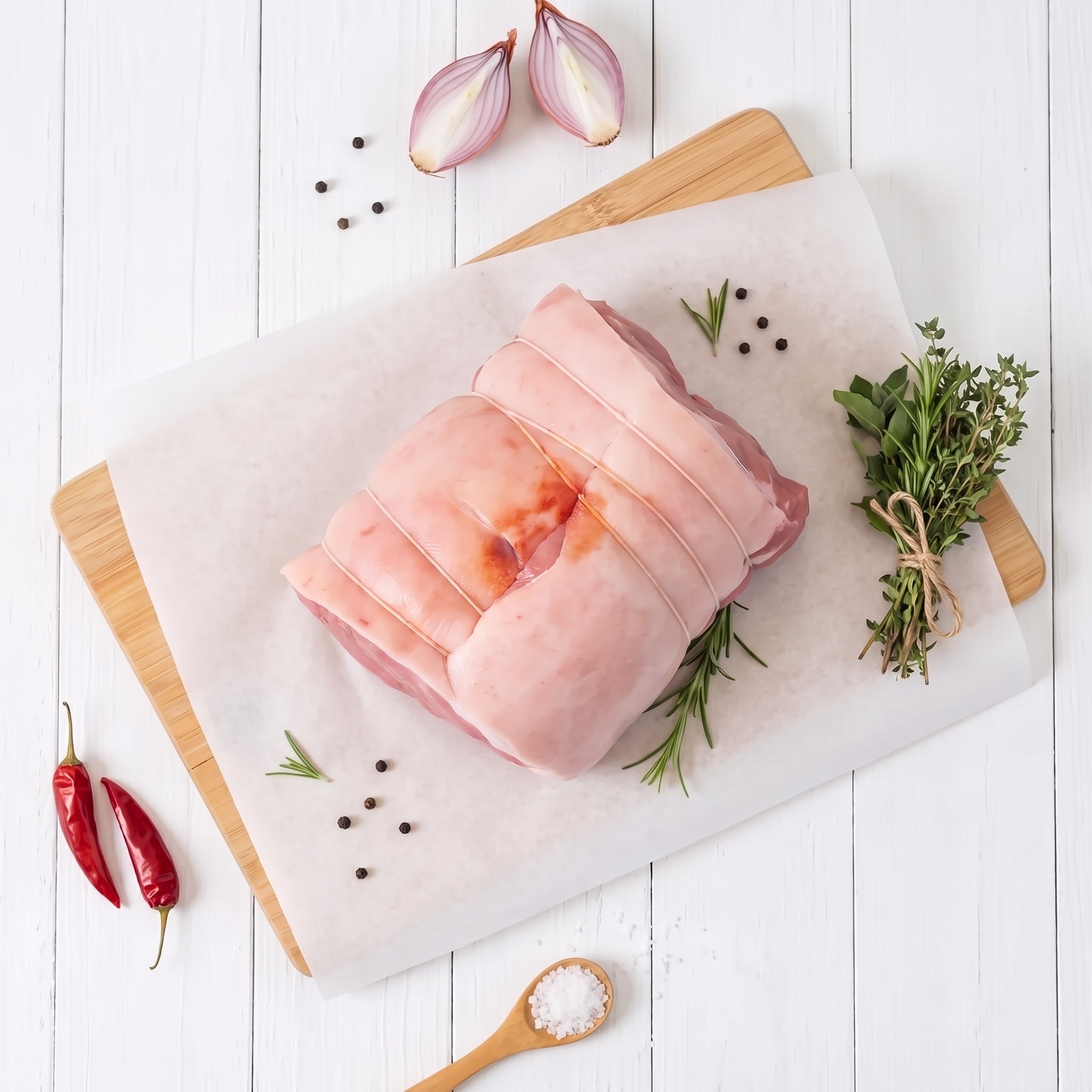 Rolled Leg Of Pork With Crackling 3 Rolled Leg Of Pork With Crackling - Overhead